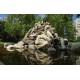 La fontaine du parc de l'Europe, au bout de la rue à Villeurbanne.